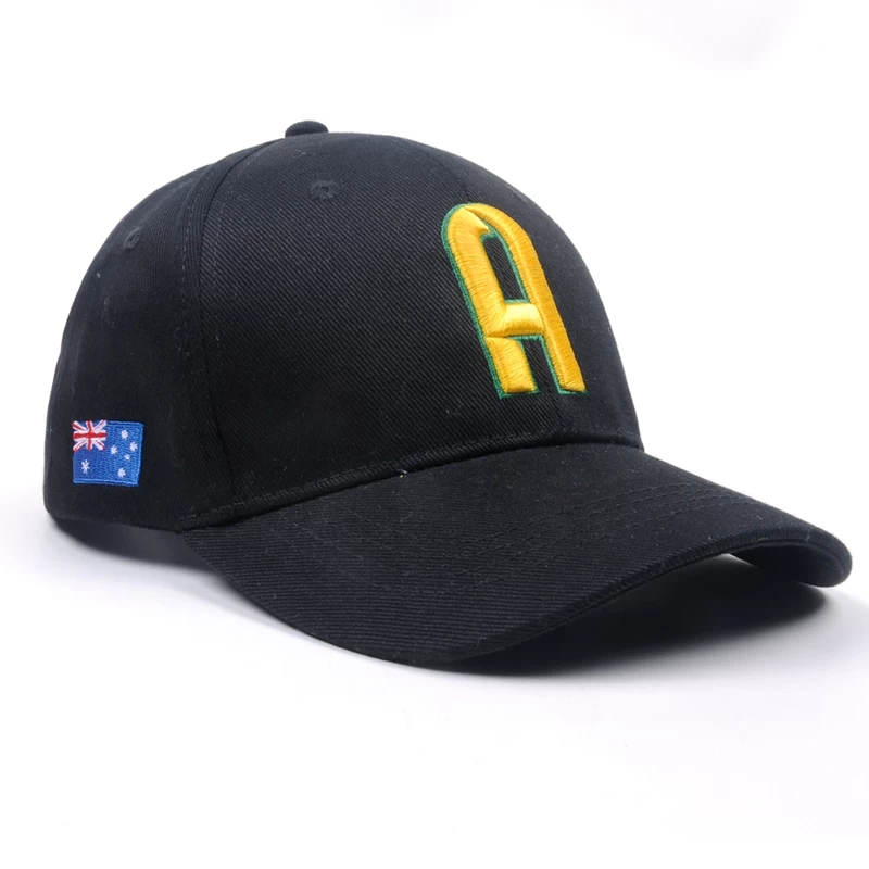 metallic patch baseball cap with quality embroidery