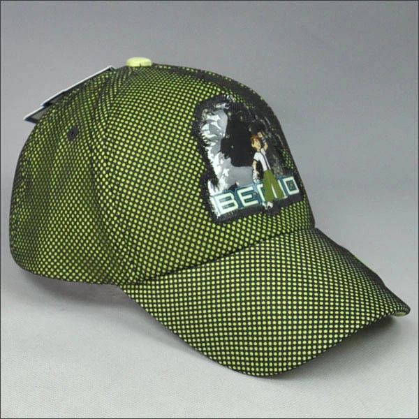 neon yellow color kid hat with black mesh outside