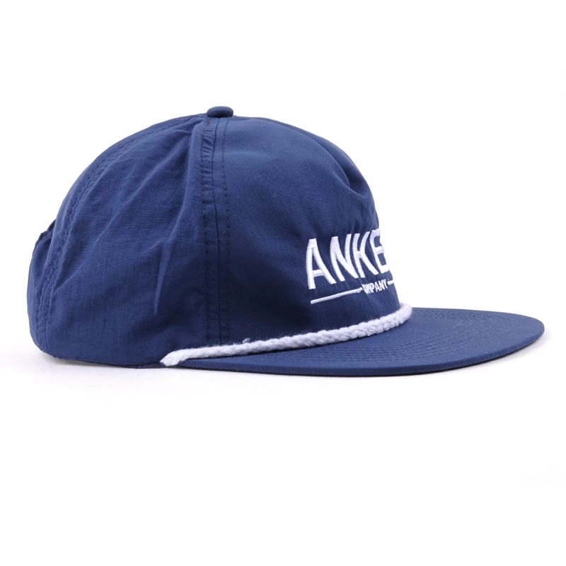 piping embroidery logo polyester unstructured snapback caps