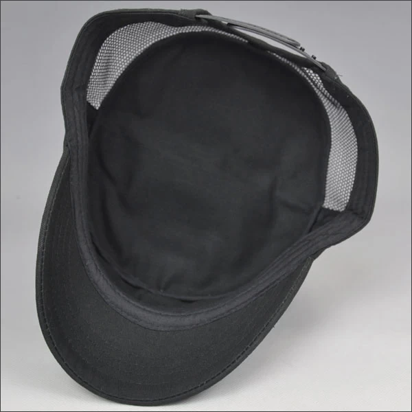 plain black printed army hat flat top
