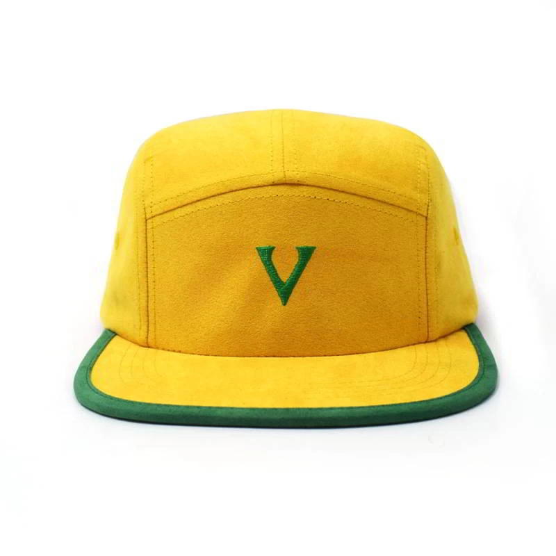 plain embroidery suede 5 panels snapback vfa caps