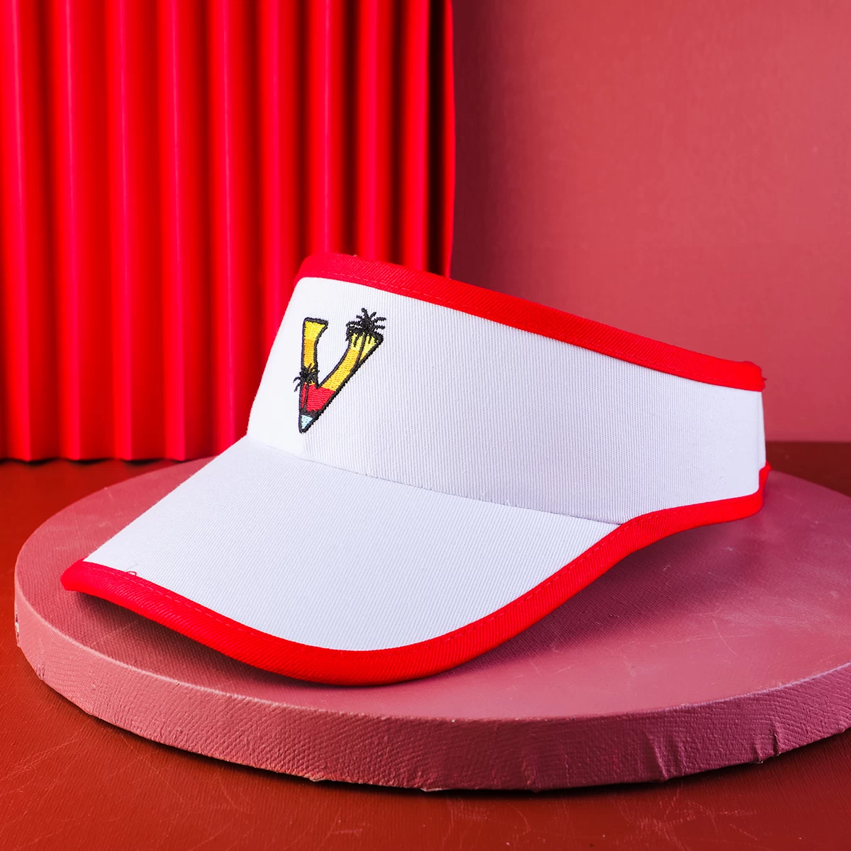 China simples bordado vfa branco viseira de sol esportes chapéus fabricante