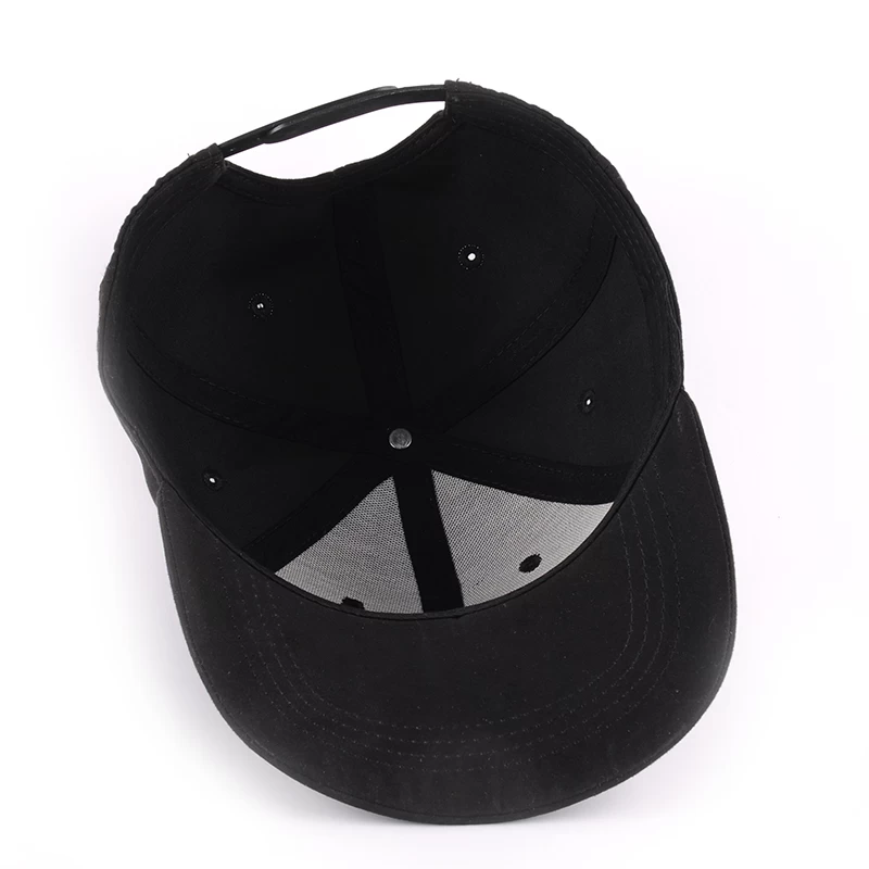 plain suede baseball cap black 6 panels hats