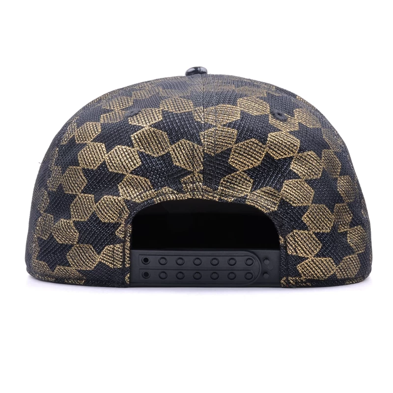 puff embroidery flat leather brim snapback caps supplier china