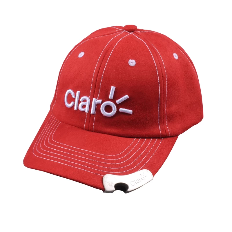Cina tappi apribottiglie per cappellino da baseball rossi in pelle scamosciata produttore