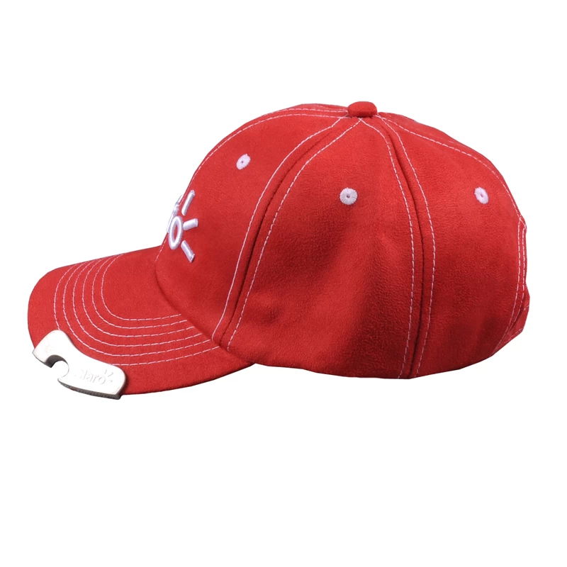 red suede baseball dad hat bottle opener caps
