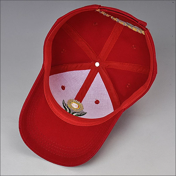 red sun flower baseball cap