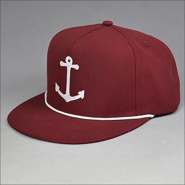 solid color snap back cap with embroidery logo