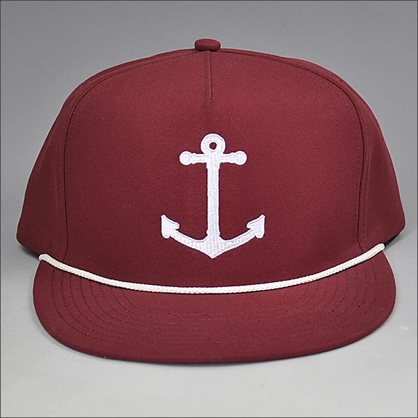 solid color snap back cap with embroidery logo