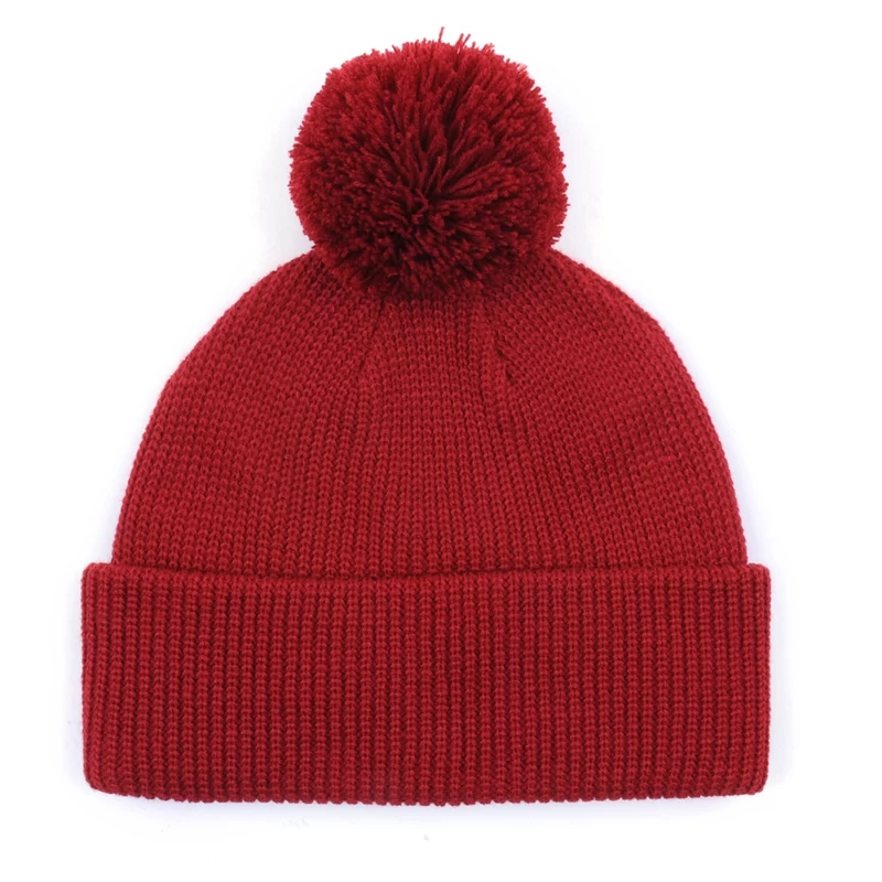 winter hats with ball on top, wholesale wool knitted winter hats
