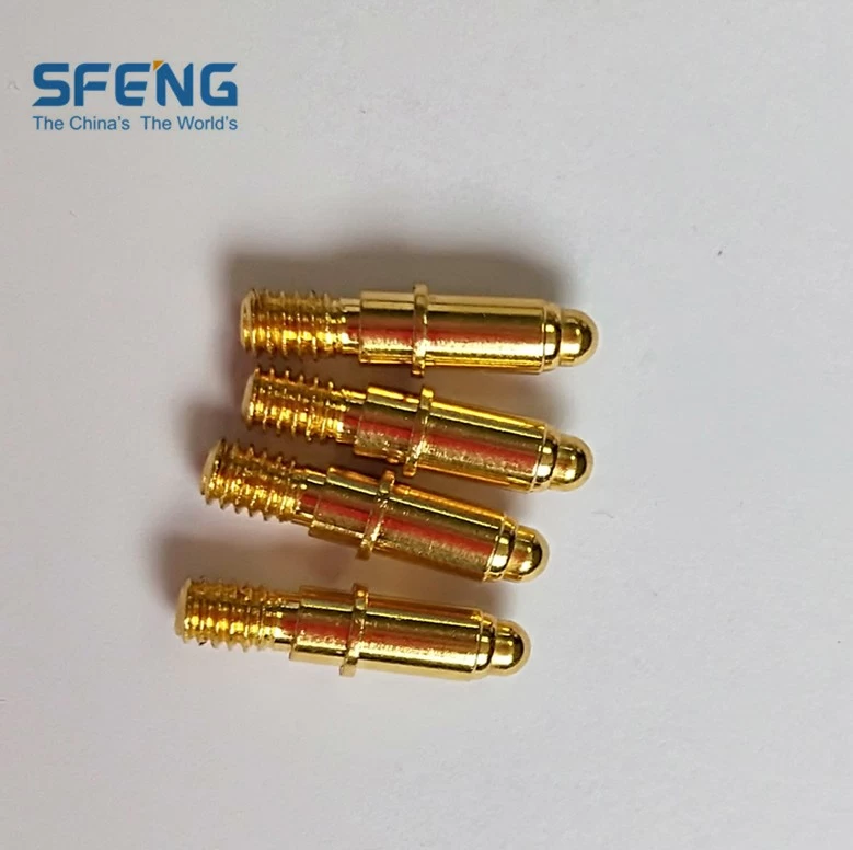 12A Current Ration Brass spring loaded contact pogo pin with thread screw M4