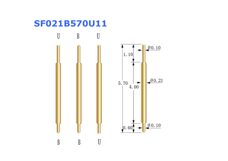 Venta caliente doble cabeza pogo pin SF021B570U11