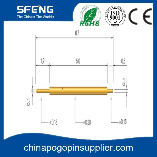 Zhejiang Factory Pogo Pin Double Head Probe Pin SF-GB026B1230B15
