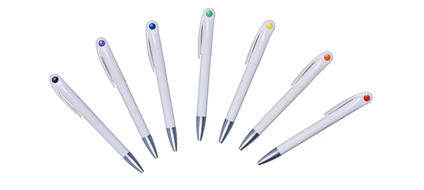 China Laser Transfer Promotional Pen Plastic Advertising Ballpoint Pen #3 manufacturer