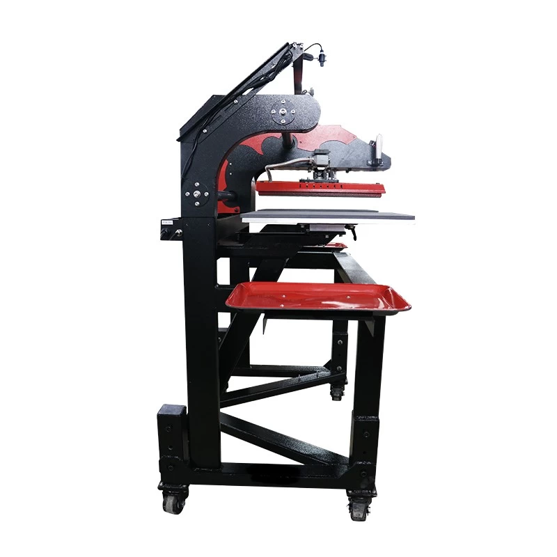 Pneumatic Double Station Shuttle Heat Press with Floor Stand & Infrared Positioning Device