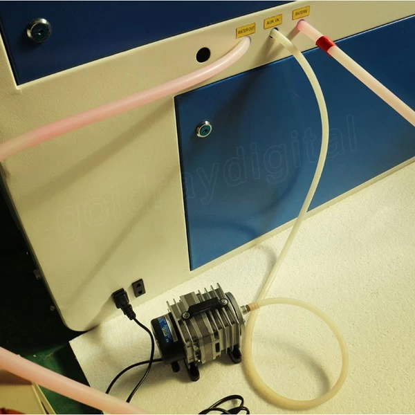 CO2 Laser engraver machine air pump connection