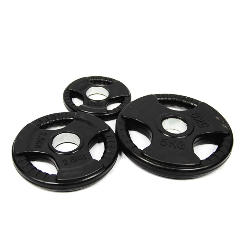 5KG PAIR TRI GRIP WEIGHT PLATES RUBBER COATED EZY HANDLES