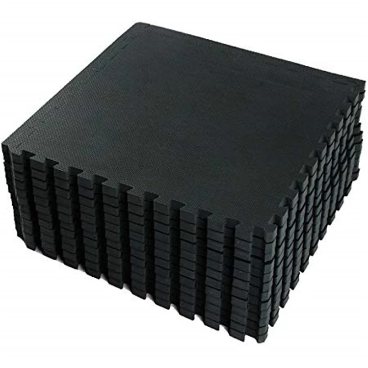 Black Recycled Rubber Floor Tiles Mats High Quality Gym Rubber Flooring Mats Interlock rubber mat