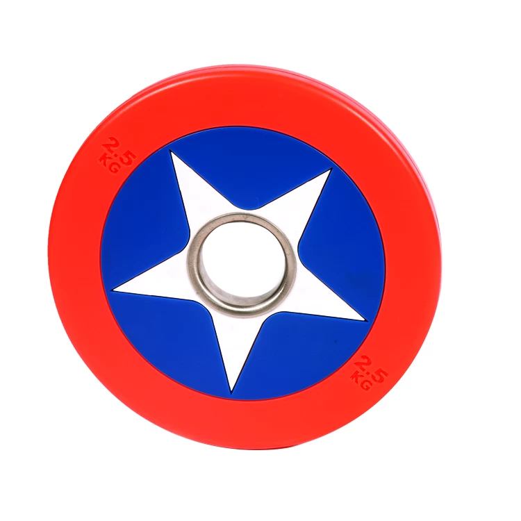 Captain America PU Barbell Bumper Weight Plate