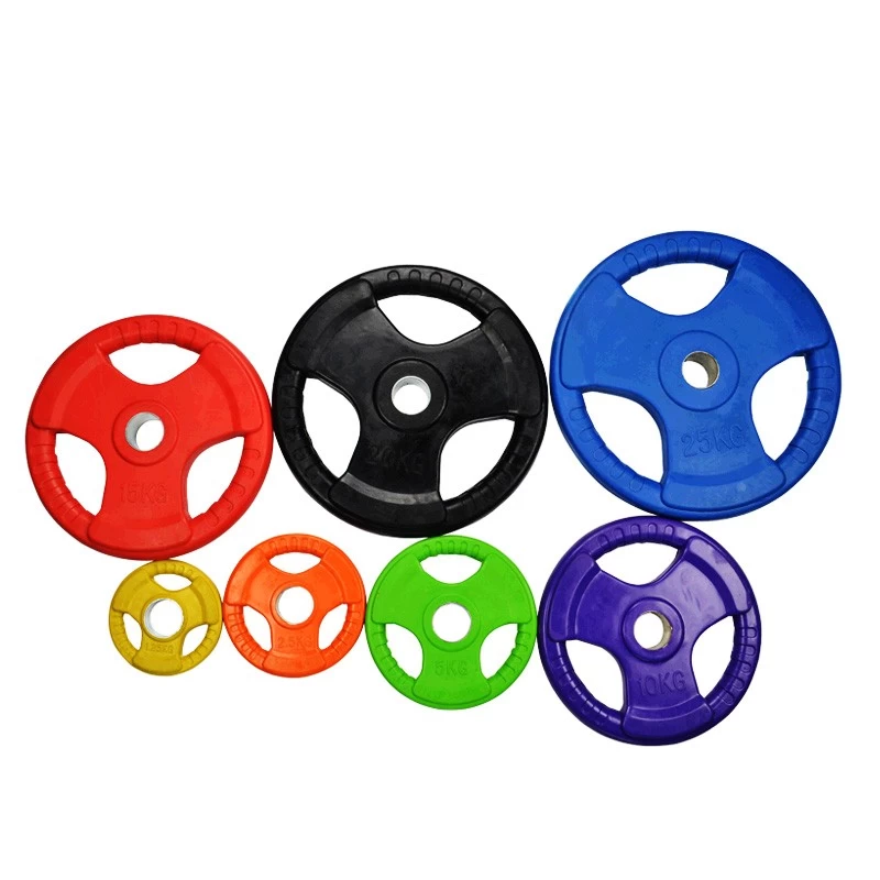 China Colorful Rubber Tri grip Weight Plates Supplier