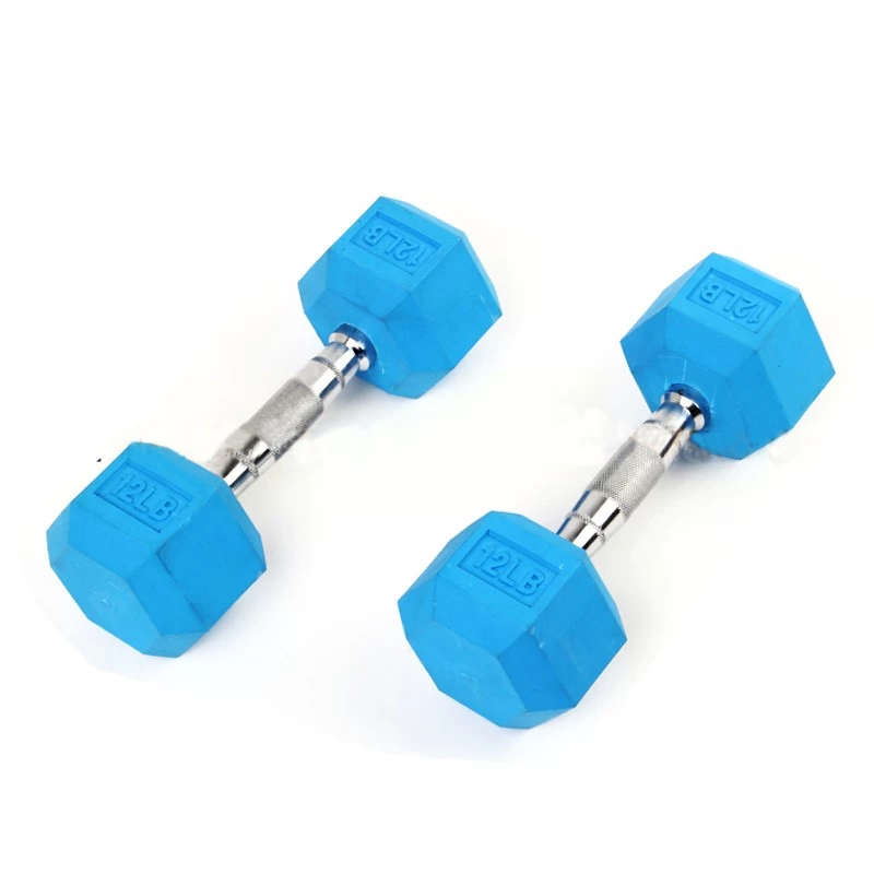 China Fitness Color Pairs fo Rubber Hex Dumbbell Set Wholesaler