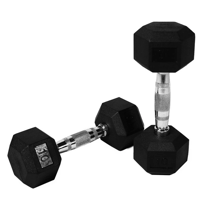 China Fitness Pairs of Rubber Hex Dumbbell Set Supplier