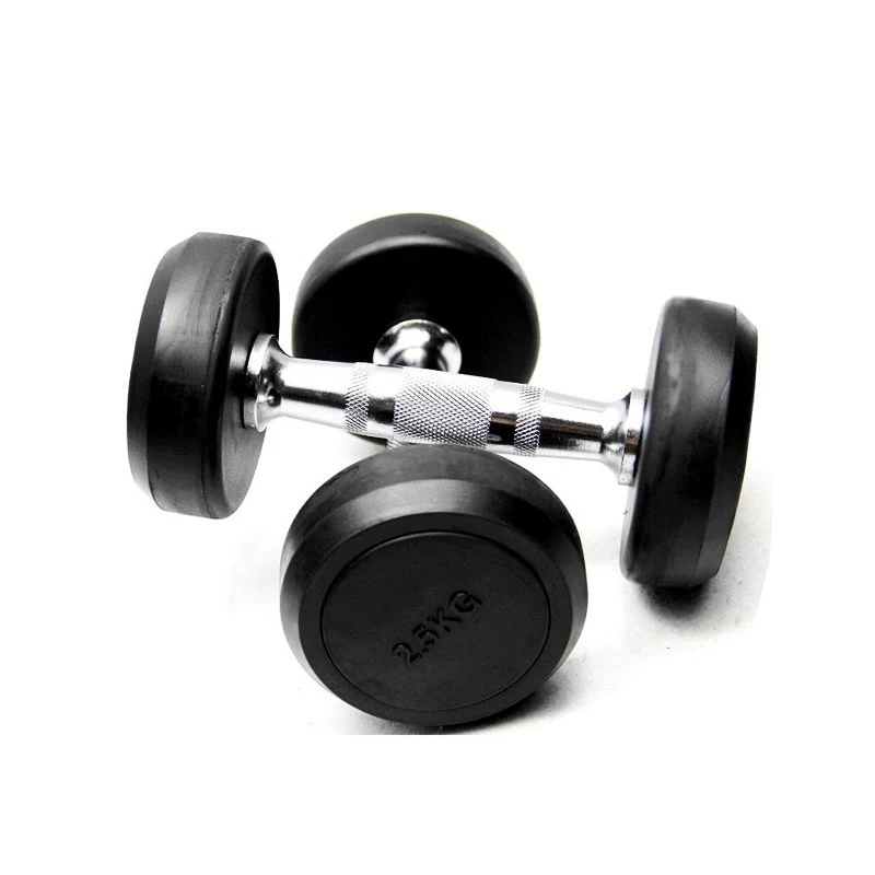 China Gymnastic Fitness Rubber Coated Cast Iron Weights Dumbbell Set Supplier