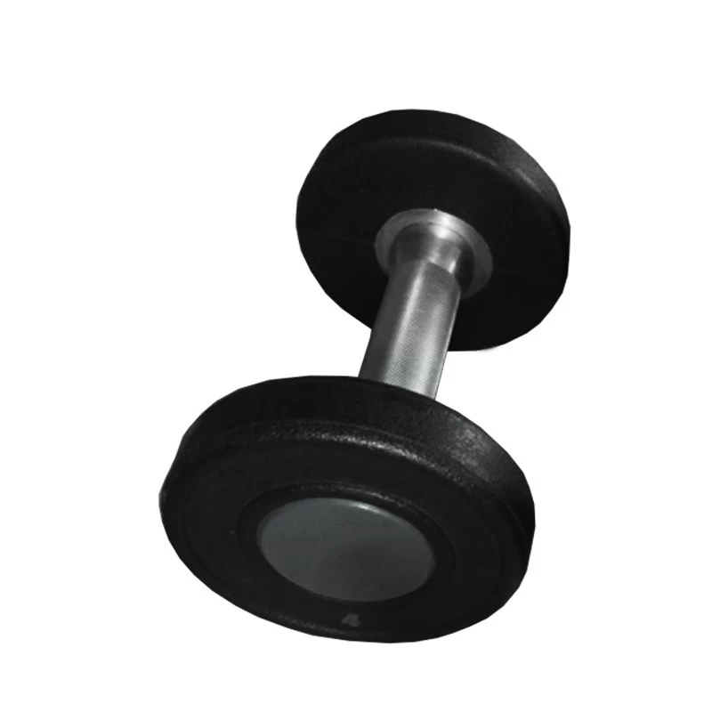 China Hand  PU Rubber Polyurethane Weights Dumbbell Set with Rack for Sale