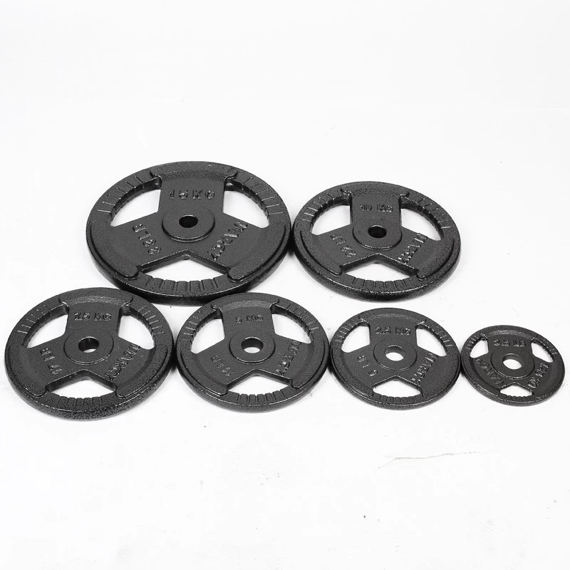 China Olympic Cast Iron Tri-grip Weight Plates Supplier