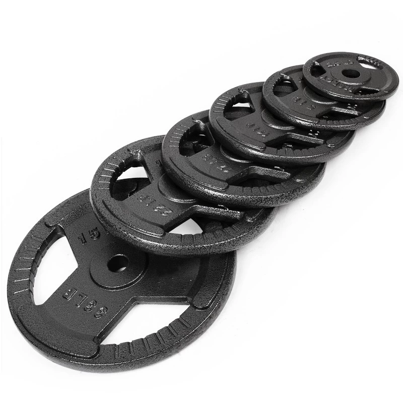 China Olympic Cast Iron Tri-grip Weight Plates Supplier