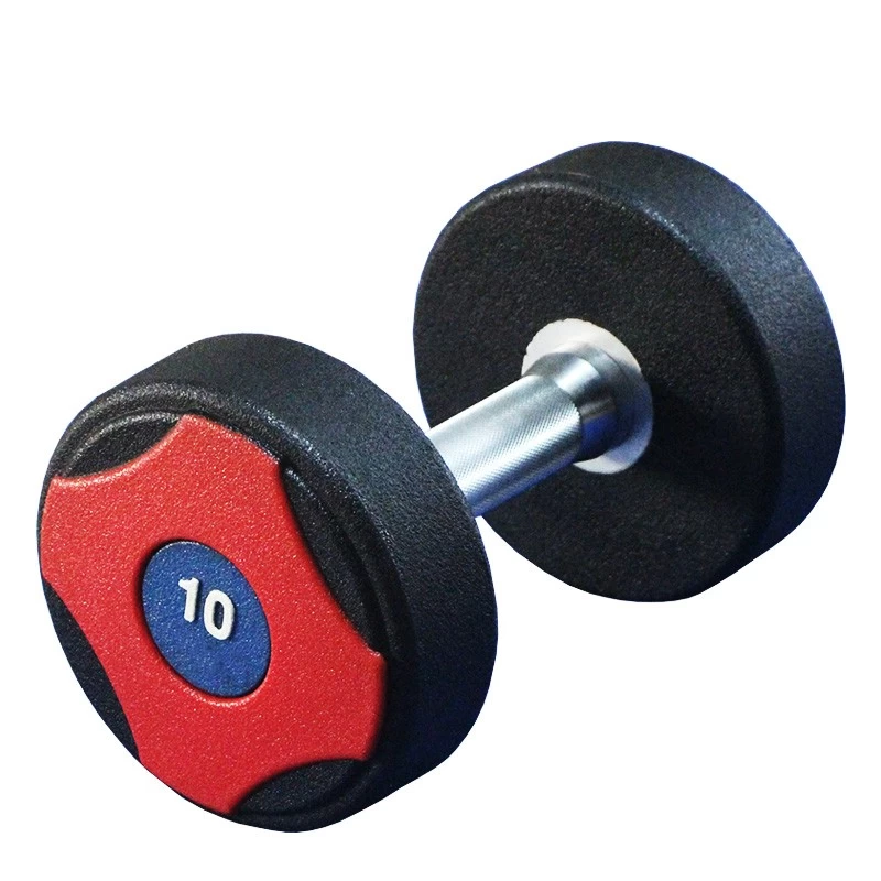 Commercial use weightlifting customized logo portable PU urethane dumbbell sets