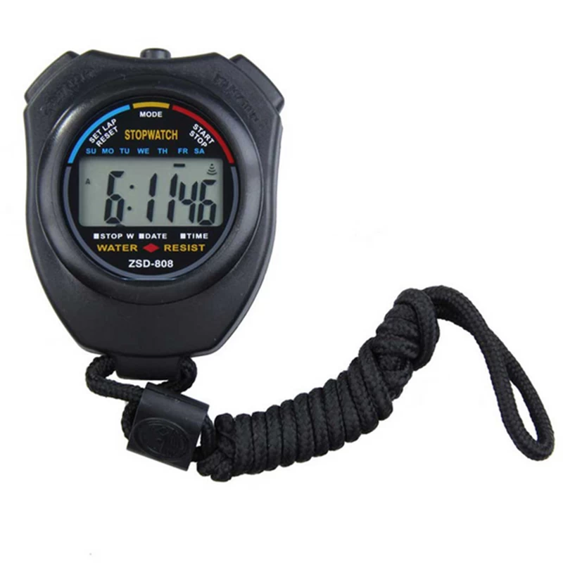 Digital Professional Handheld LCD Sports Timer Speeding Race Competitions Sports Stop Watch Alarm Clock