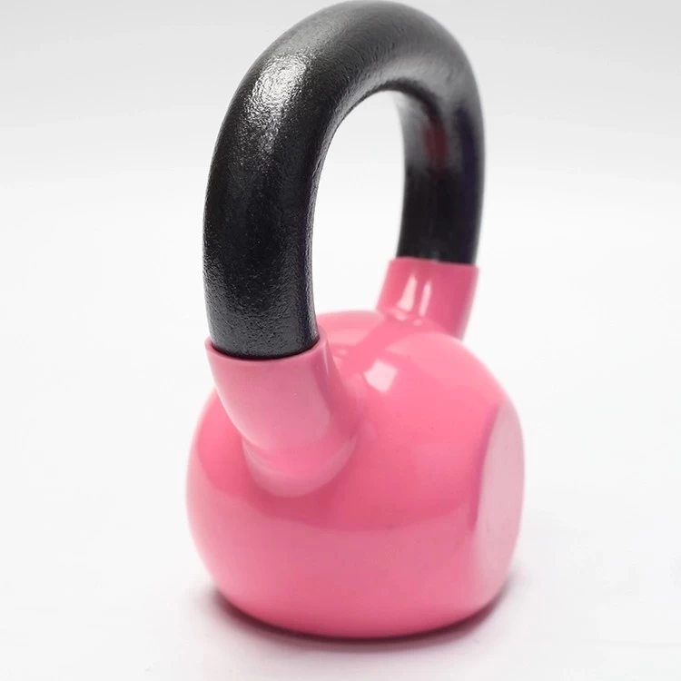 Fitness colorful vinyl dipping cast iron kettlebell
