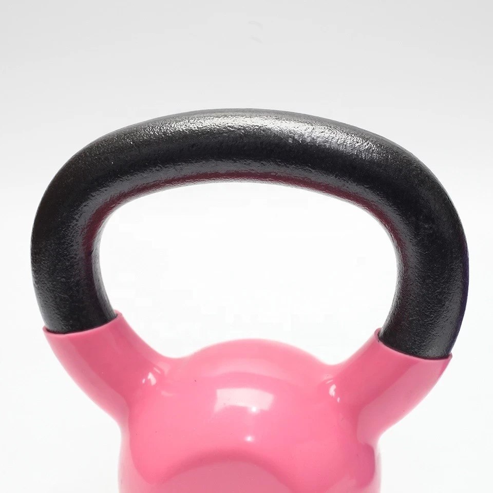 Fitness colorful vinyl dipping cast iron kettlebell