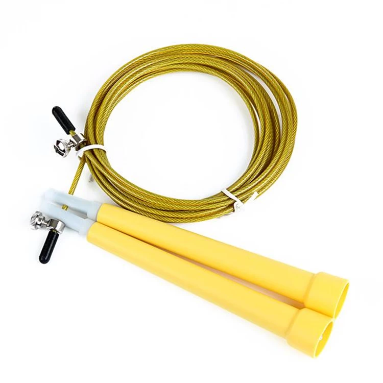 Fitness plastic handle bearing jump rope speed rope steel wire from China