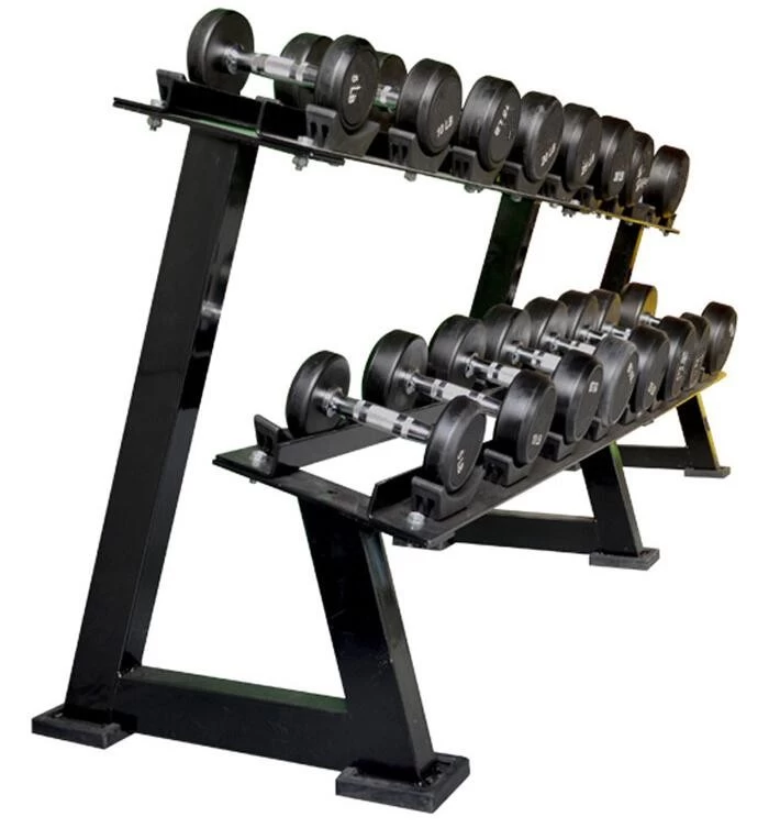 Gym equipment two tier dumbbell rack