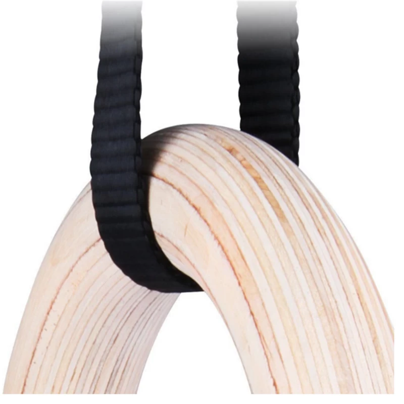 Gymnastic Rings For Full Body Strength And CF Training Quick Adjustment Straps Powder Coated Wood Gym Rings