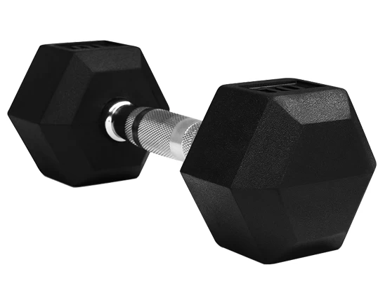 OEM Factory Price Gym Equipment Weight Lifting Rubber Coated Hex Dumbbell