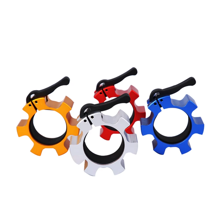 China Colorful fitness aluminum barbell bar collars barbell clip clamp fitness exercise collar manufacturer