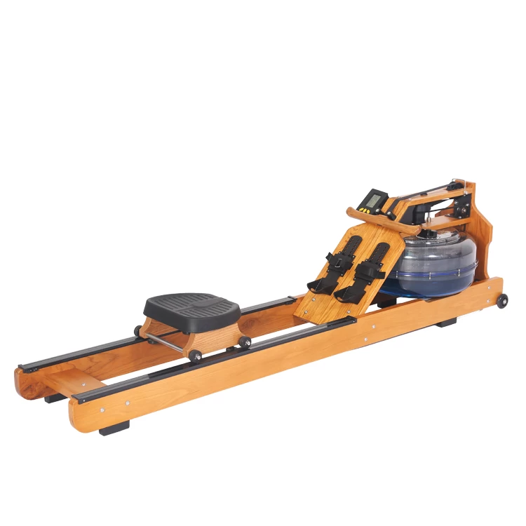 Wooden Rower Land Fitness New Noiseless Water Resistance Wood Rowing Machine Fitness Equipment