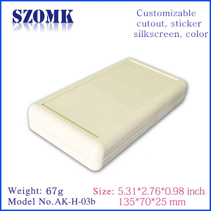 135*70*25mm industrial plastic handheld enclosure for 3AA battery custom plastic electronic case
