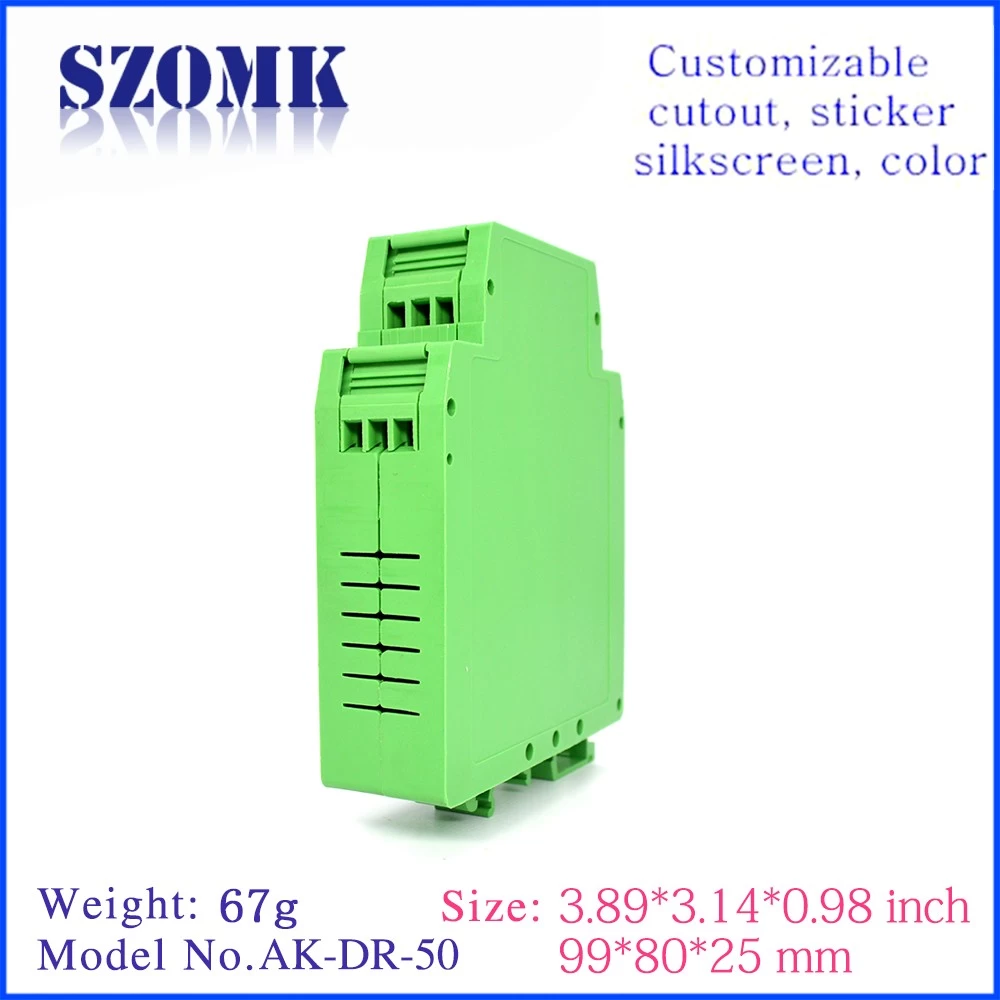 2019 China manufacture custom case for Plastic Cover Project  din rail plastic enclosure AK-DR-50  99*80*25mm