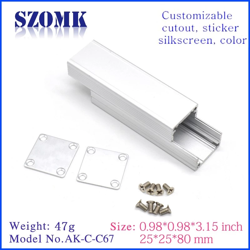 25(H) x25(W)x80(L)mm Silvery Color Aluminium Enclosure Electronics Device Box/ AK-C-C67