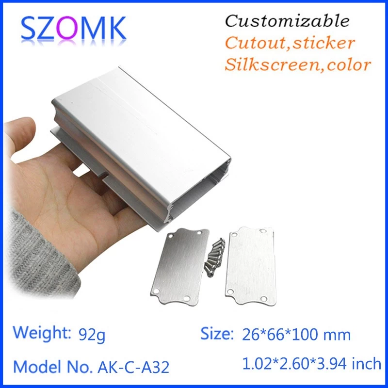 26x 66x100 aluminum enclosure with heatsink anodizd power electronic amplifier housing AK-C-A32