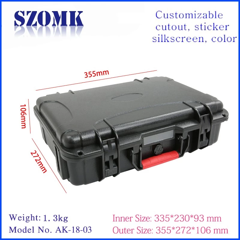 335x230x93mm High Quality Weatherproof Plastic Toolbox/AK-18-03