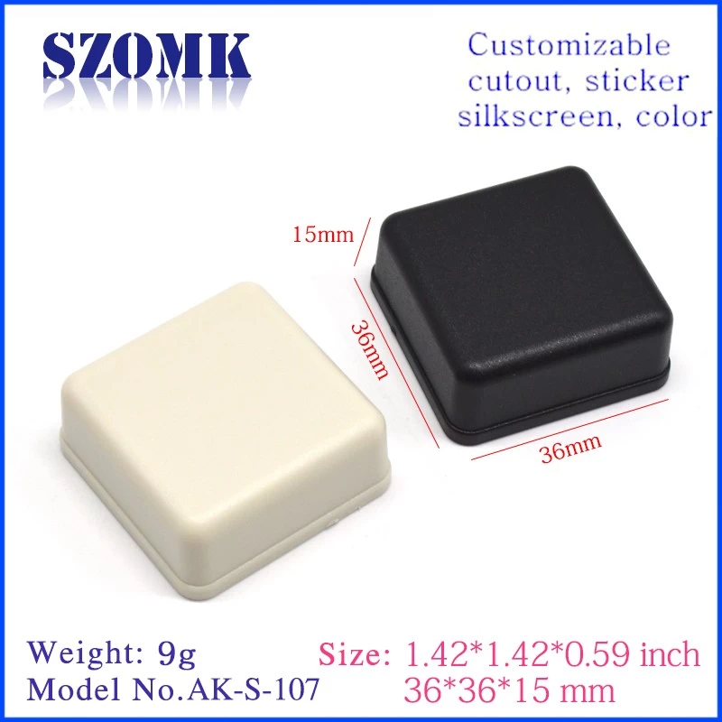 36*36*15mm black/white color abs custom plastic instrument enclosure box /AK-S-107