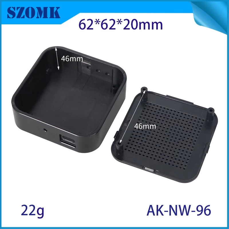 62 * 62 * 20 mm T / H Sensor Gateway Enclosures en plastique AP Router sans fil Habitation 5G Mini routeur WiFi Habilage AK-NW-96