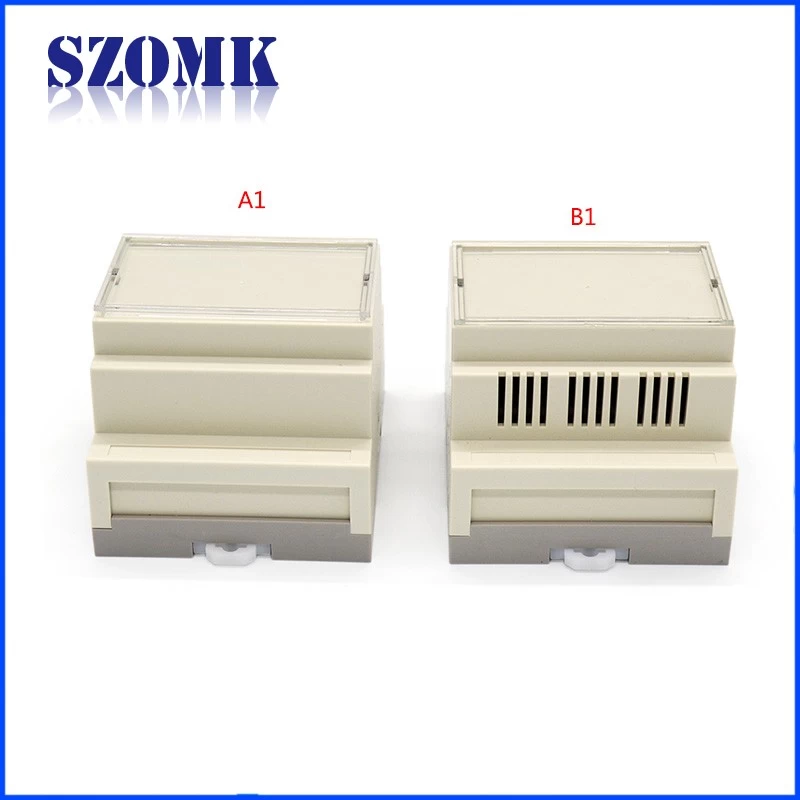 72*87*60mm Wall Mount Electronic Plastic Case ABS Enclosure Instrument Housing PCB Enclosure Din Rail Box/AK80003