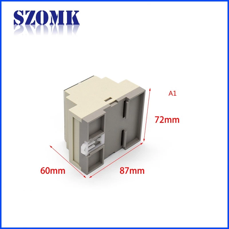 72*87*60mm Wall Mount Electronic Plastic Case ABS Enclosure Instrument Housing PCB Enclosure Din Rail Box/AK80003