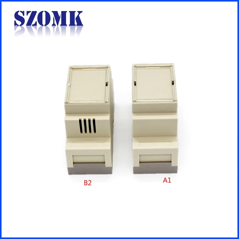 87*60*35mm SZOMK Hot Selling ABS Material Plastic Din Rail PLC Enclosure For Electronics Project Box/AK80001